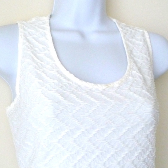 Shift Dress Textured Pullover Sleeveless White Sz Medium - Picture 4 of 6